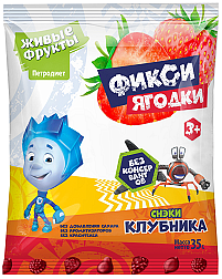 Снэки ягодно-фруктовые «Живые Фрукты» Клубника, для детей от 3 лет